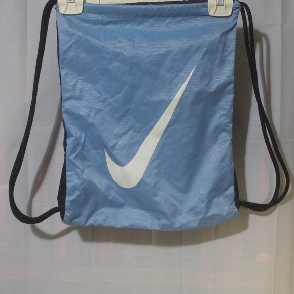 Nike Gym Sack Drawstring Bag Sky Blue/Navy Blue/White - Picture 1 of 5